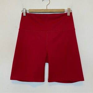 REFORMATION Ecomove High Rise 7” Inseam Biker Short Red Sz Large